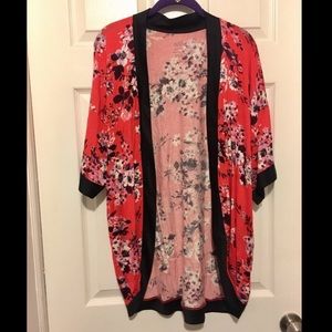 Red cherry blossom lounge ware kimono